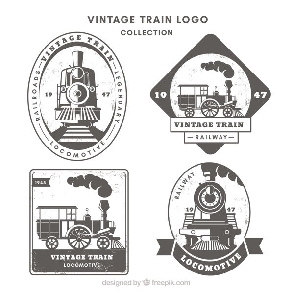 复古火车标志图标