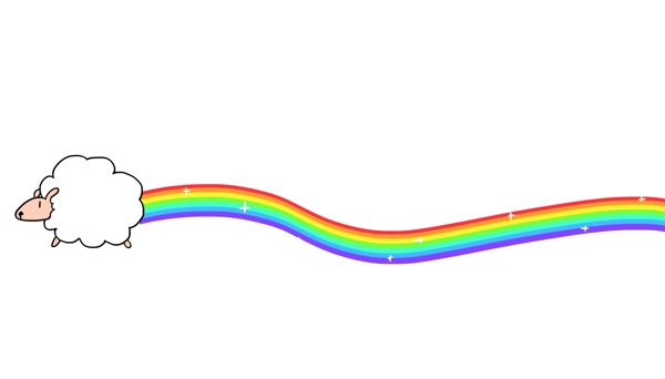 彩虹分割线手绘插画