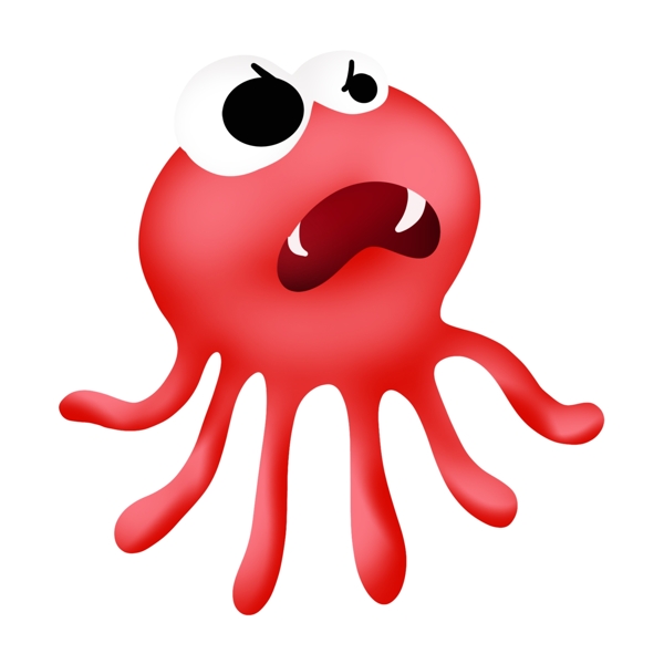 红色章鱼型细菌插图