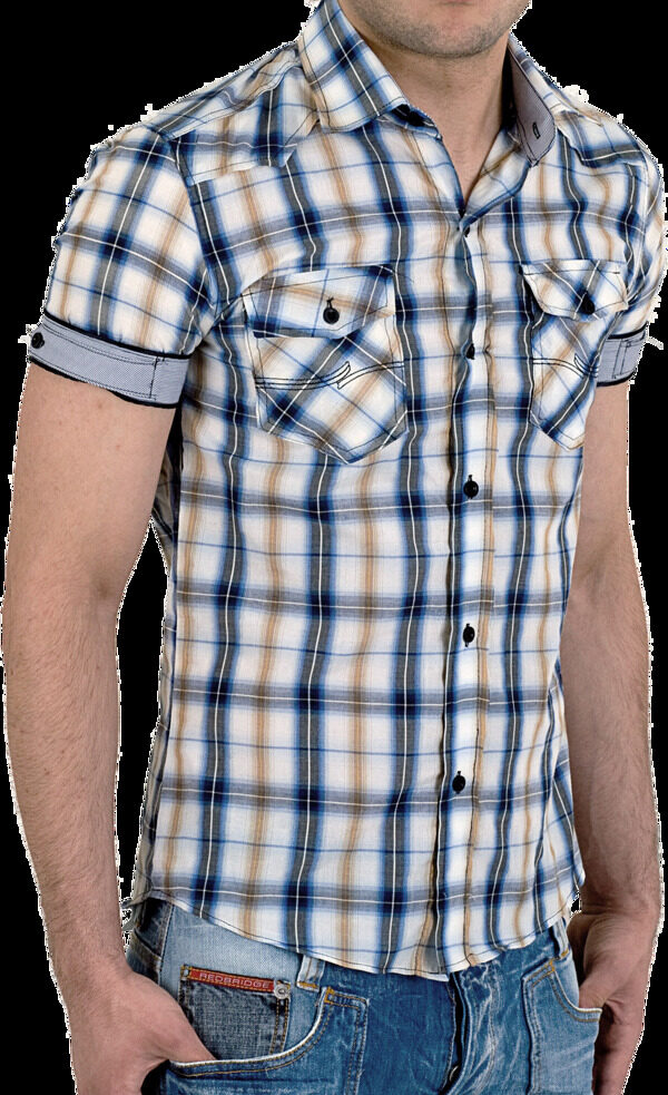 条纹格子衬衫免抠png透明图层素材