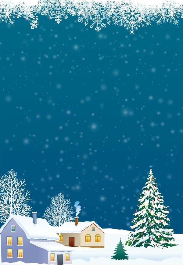 圣诞节下雪背景设计