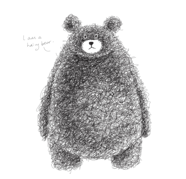 可爱手绘棕熊矢量素材图片