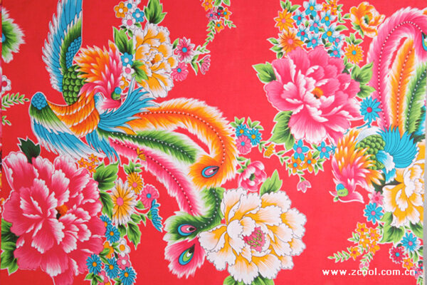 凤凰牡丹中式布料背景高清图片