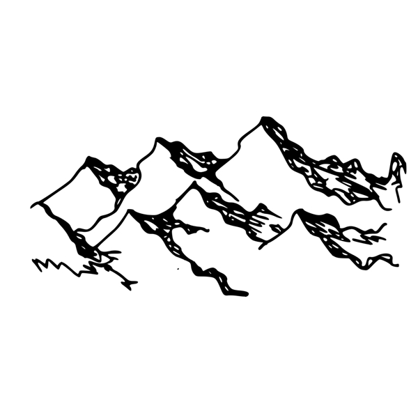 水彩素描黑色大山