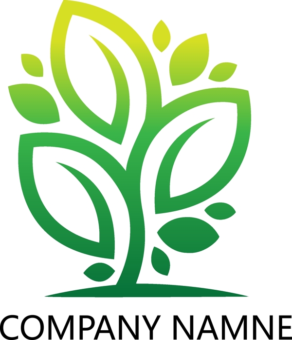 矢量绿色环保标志logo设计