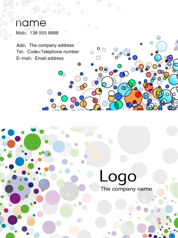 圆点名片设计图片