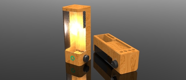 多功能台灯笔筒创意设计3D模型stp