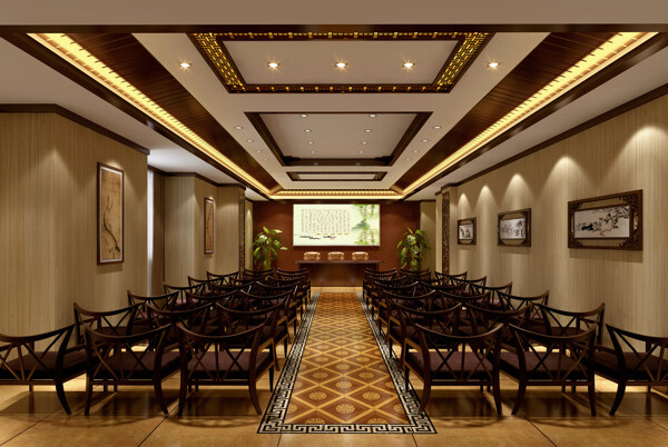 中式酒店会议室图片