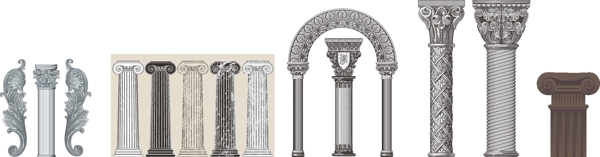 欧式柱子矢量设计素材