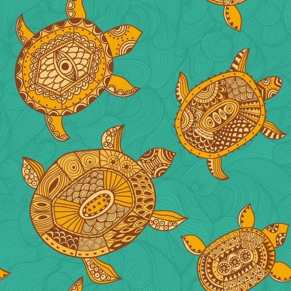海龟的无缝模式无缝模式可用于墙纸