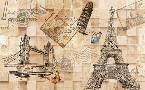 木块巴黎铁塔