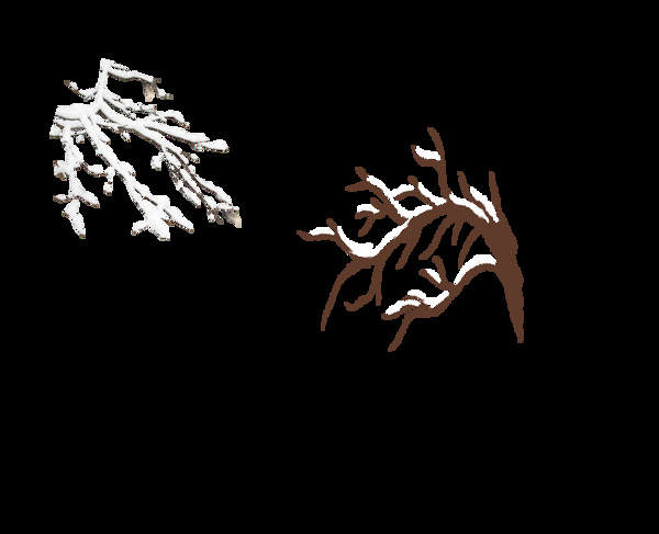 积雪树枝装饰素材