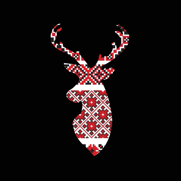 圣诞节麋鹿创意设计矢量素