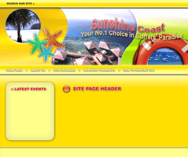 阳光海滩旅行网页模板