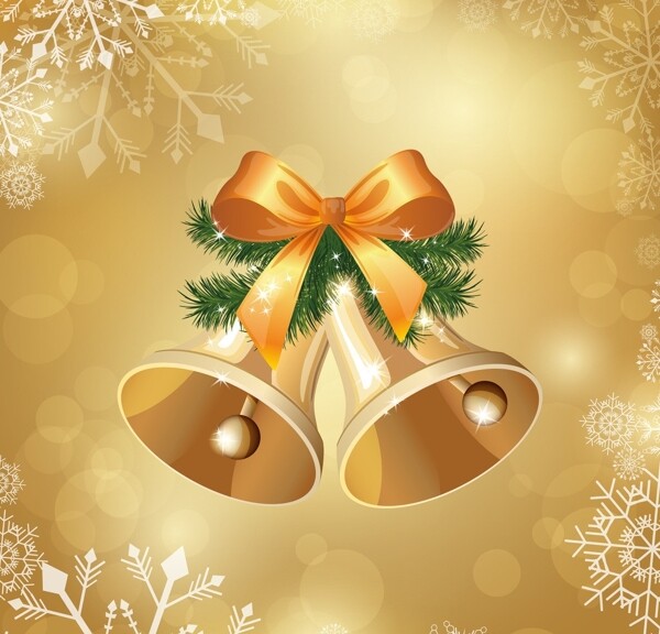 金色铃铛圣诞背景