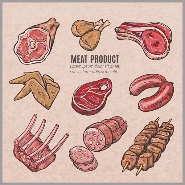 肉肉制品鲜肉食品图片