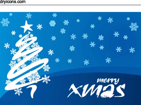 矢量圣诞节新年雪花背景圣诞树merryxmas动感线条矢量素材