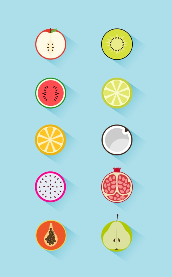 一组水果UI图标