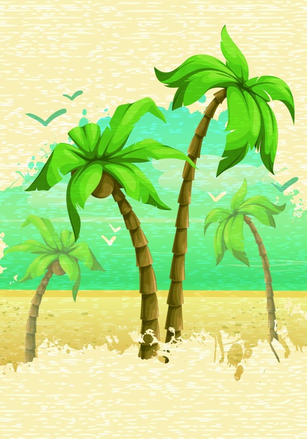 斑驳椰子树背景模版