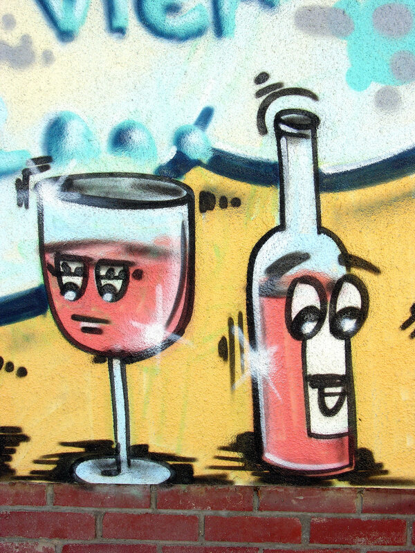 红酒酒瓶酒杯涂鸦图片