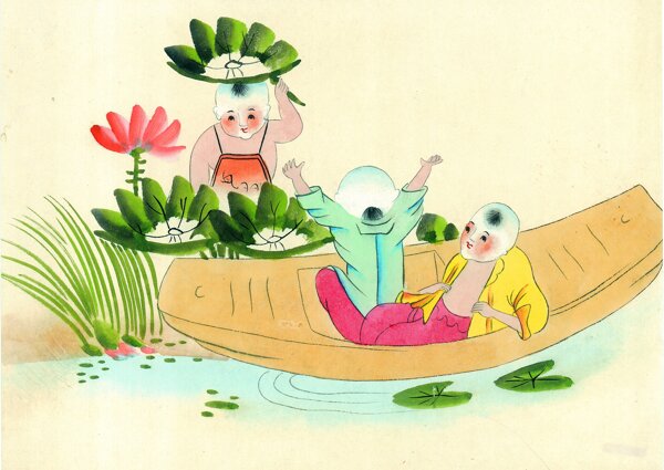 儿童乘船
