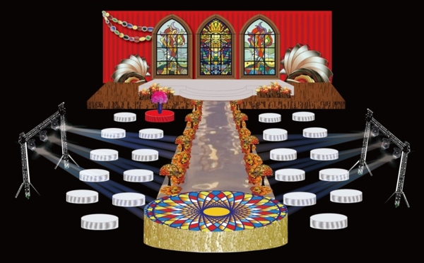 琉璃风格主题婚礼背景