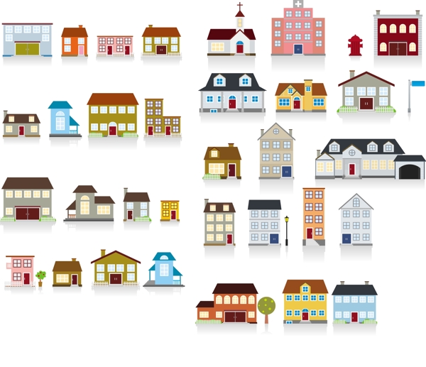 各类房子扁平化设计图