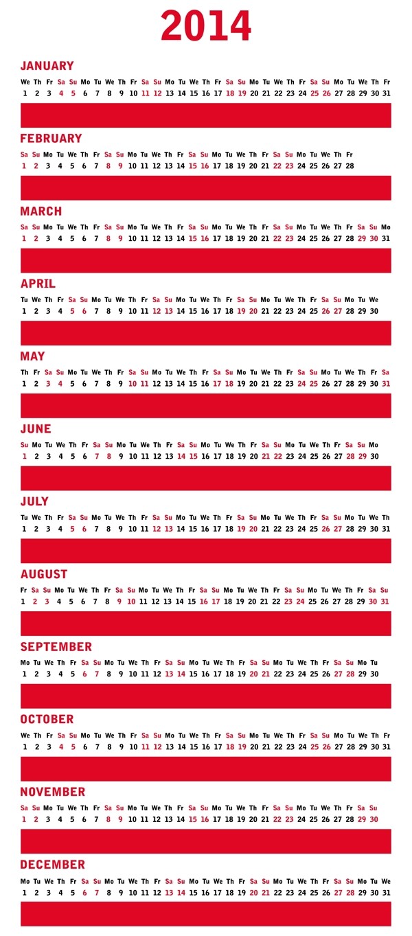 最佳日历2014设计元素矢量图01