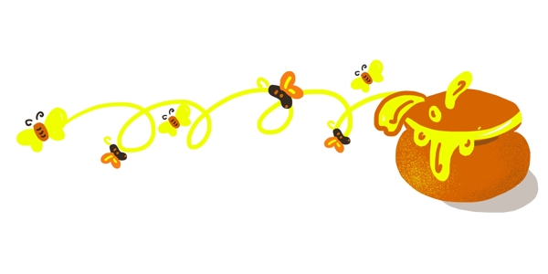 蝴蝶蜂蜜分割线插画