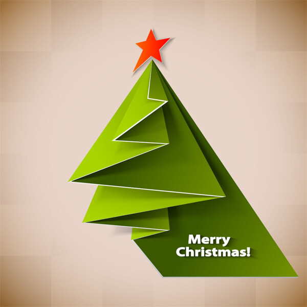 绿色折纸圣诞树图片1
