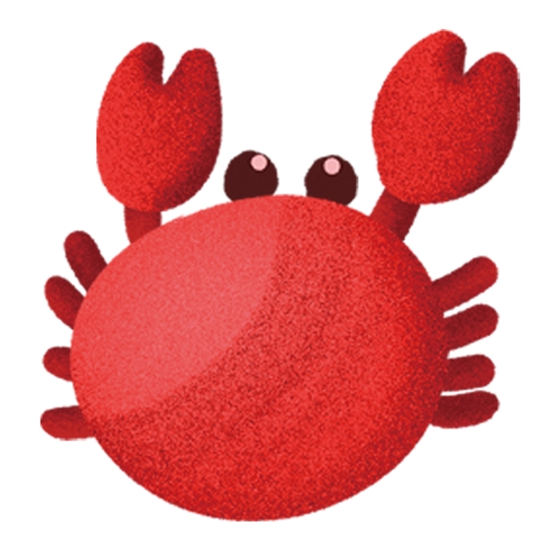 红色海滩小螃蟹图案
