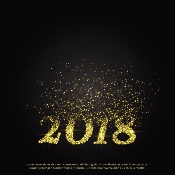 金色欧式2018新年海报