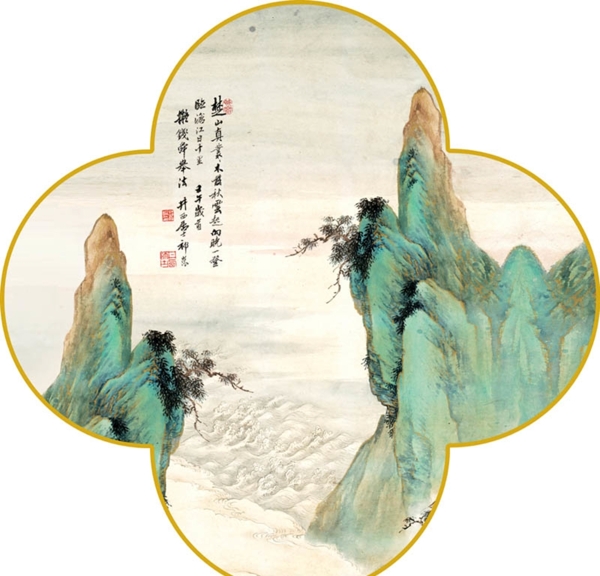 新中式梅花画框山水中式画