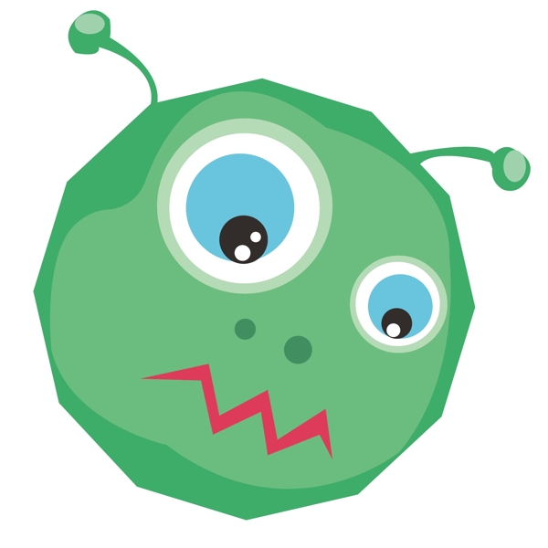 绿色细菌病毒插画