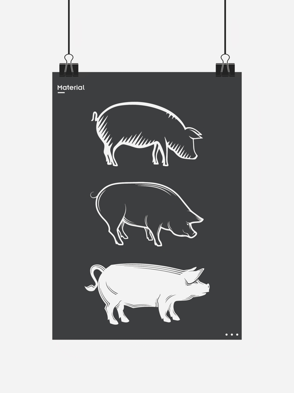 2019年猪卡通图标矢量标志