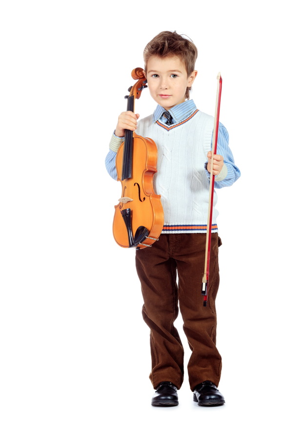 拿着小提琴的孩子图片