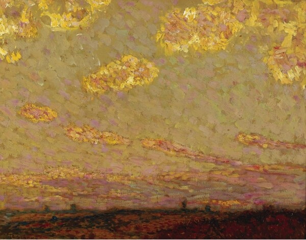 HenriLeSidanerSunsetatGerberoy1913画家风景画静物油画建筑油画装饰画