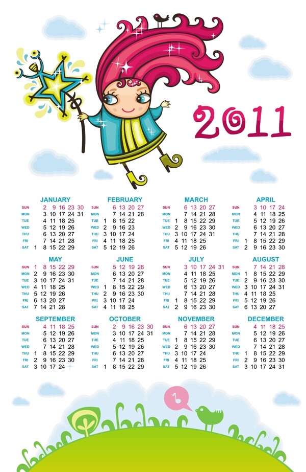 2011手绘动画的剪辑艺术日历