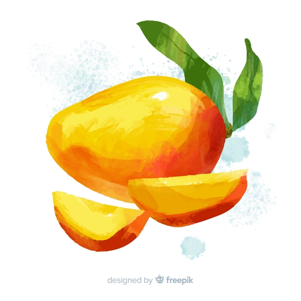 水彩绘美味芒果图片