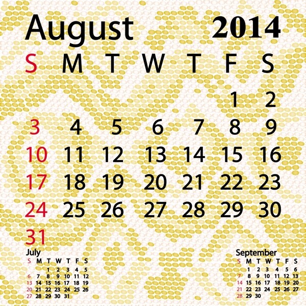 2014八月日历白化蟒蛇皮