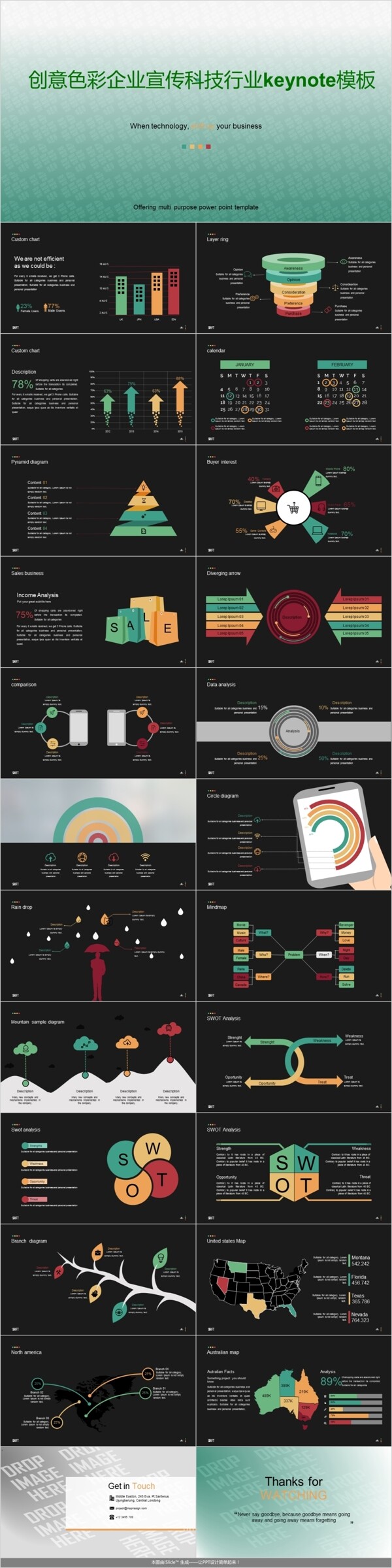 创意色彩企业宣传科技行业keynote模板6