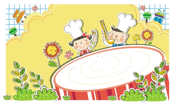 卡通小厨师图片