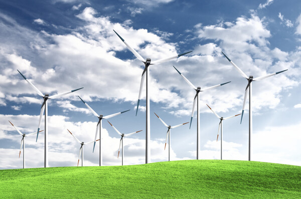 生态与风力发电厂图片