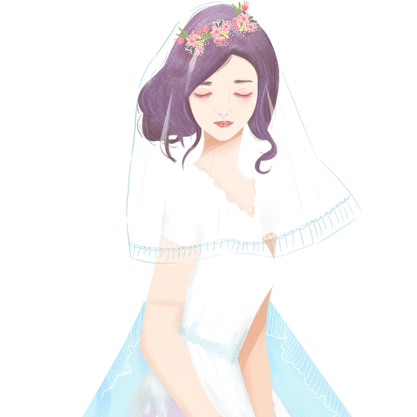 浪漫温馨穿婚纱的新娘子