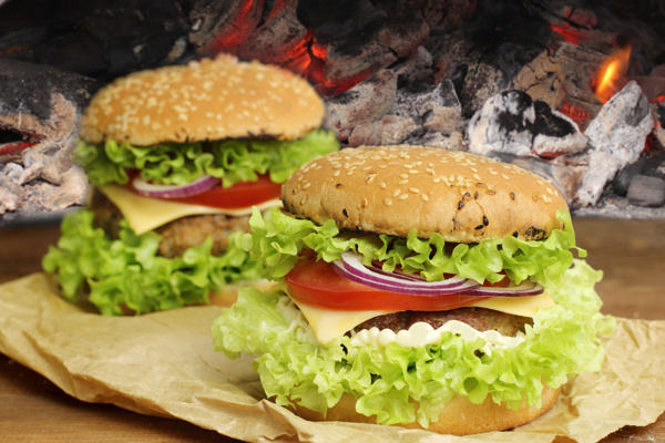 生菜洋葱汉堡包图片