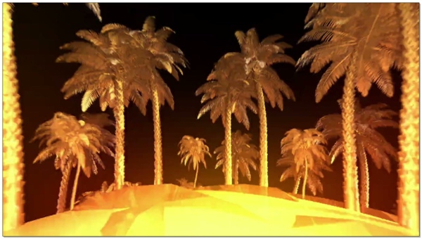 黄色椰树动态视频素材