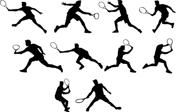 网球剪影图标