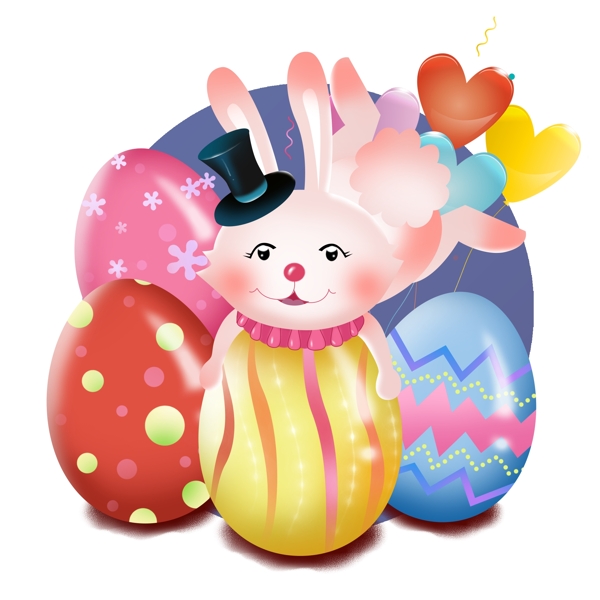 节日彩蛋可爱复活节手绘卡通兔子动物气球
