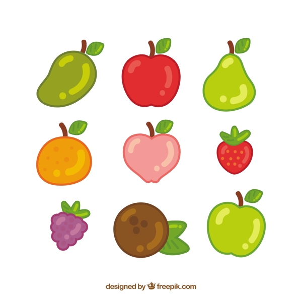 手绘美味的夏季水果图标