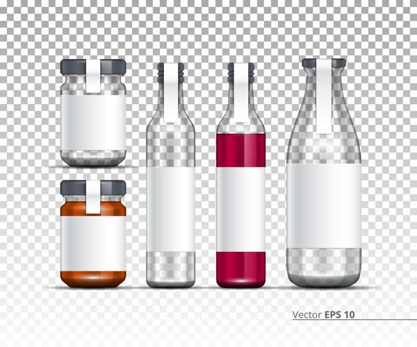 矢量玻璃瓶矢量果汁瓶